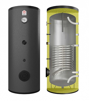 Бойлер косвенного нагрева KRATS 160 л, 1 змеевик, 6 бар с возм.подключения ТЭНа